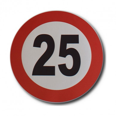 25 km/h speed limit sticker